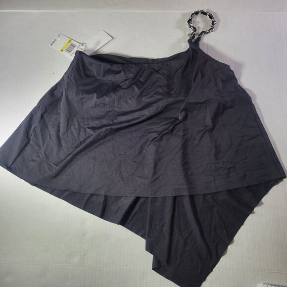Michael Kors Womens Black Asymmetric Chain Strap Tankini Swim Top Size M - Picture 5 of 5